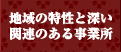 地域の特性と深い関連のある事業所